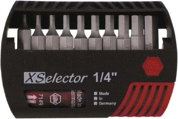 Wiha - 10 Piece Hex Drive Bit Set - Hex Point - Industrial Tool & Supply