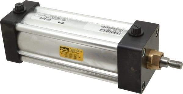 Parker - 5" Stroke x 2-1/2" Bore Double Acting Air Cylinder - 3/8 Port, 7/16-20 Rod Thread, 250 Max psi, -10 to 165°F - Industrial Tool & Supply