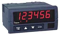 Simpson Electric - 4 Digit Red LED Display Counter - 3.62 Inch Wide, x 1.77 Inch High, 120 VAC, 30 VDC Voltage, 1/8 Inch Base, Digital Frequancy Counter - Industrial Tool & Supply