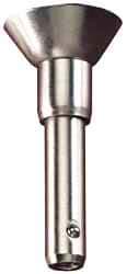 Jergens - 1/4" Diam, 1/2" Usable Length, Button Handle, Push Button Quick Release Pin - 1-3/4" Overall Length, Grade 17-4 Stainless Steel, Passivated Finish - Industrial Tool & Supply