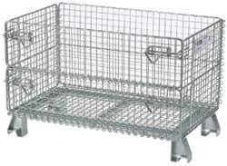 Nashville Wire - 32" Long x 20" Wide x 16" High Steel Basket-Style Bulk Folding Wire Mesh Container - 1,000 Lb. Load Capacity - Industrial Tool & Supply