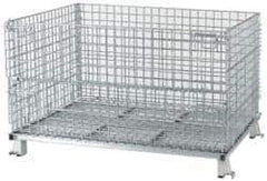 Nashville Wire - 48" Long x 40" Wide x 30" High Steel Basket-Style Bulk Folding Wire Stackable Container - 4,000 Lb. Load Capacity - Industrial Tool & Supply