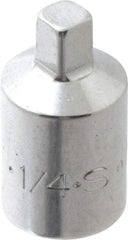 SK - 3/8" Drive, 1/4" Socket, Male Pipe Plug Socket - 4 Points, 1-1/8" OAL - Industrial Tool & Supply