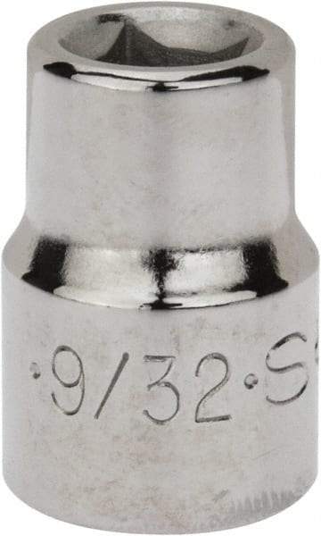 SK - 3/8" Drive, 9/32" Socket, Female Pipe Plug Socket - 4 Points, 1" OAL - Industrial Tool & Supply