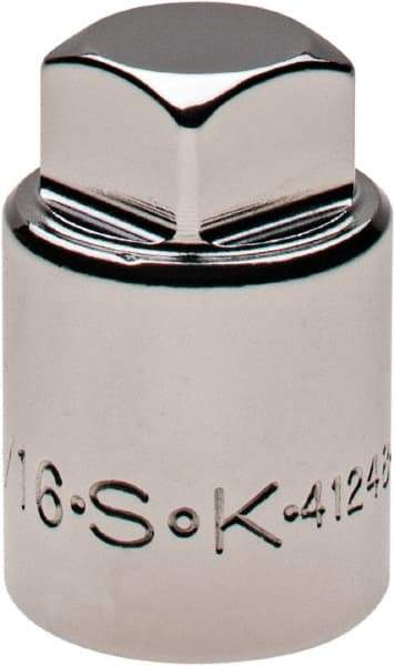 SK - 1/2" Drive, 9/16" Socket, Male Pipe Plug Socket - 4 Points, 1-3/8" OAL - Industrial Tool & Supply