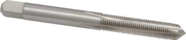 Interstate - 1/4-36 UNS 4 Flute Bright Finish High Speed Steel Straight Flute Standard Hand Tap - Plug, Right Hand Thread, 2-1/2" OAL, H2 Limit, Oversize - Exact Industrial Supply