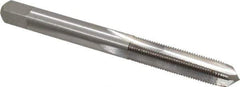 Interstate - 1/4-40 UNS 4 Flute Bright Finish High Speed Steel Straight Flute Standard Hand Tap - Plug, Right Hand Thread, 2-1/2" OAL, H2 Limit, Oversize - Exact Industrial Supply