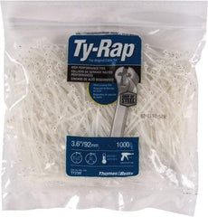 Thomas & Betts - 3.62" Long Natural (Color) Nylon Standard Cable Tie - 18 Lb Tensile Strength, 0.75mm Thick, 1-3/4" Max Bundle Diam - Industrial Tool & Supply