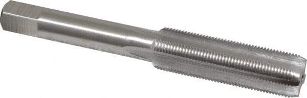 Interstate - 7/16-32 UNS 3B 4 Flute Bright Finish High Speed Steel Straight Flute Standard Hand Tap - Bottoming, Right Hand Thread, 3-5/32" OAL, H3 Limit, Oversize - Exact Industrial Supply