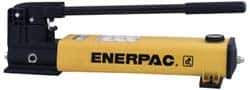 Enerpac - 1" Piston Diam, 1" Piston Stroke, 2.40, 0.151 Cu In per Stroke, 155 Cu In Reservoir Capacity, Manual Hydraulic Pump - 10,000 psi, 95 Lbs. Max Handle Effort, 2 Stage - Industrial Tool & Supply