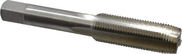 Interstate - 9/16-20 UNS 3B 4 Flute Bright Finish High Speed Steel Straight Flute Standard Hand Tap - Plug, Right Hand Thread, 3-19/32" OAL, H3 Limit, Oversize - Exact Industrial Supply