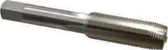 Interstate - 9/16-20 UNS 3B 4 Flute Bright Finish High Speed Steel Straight Flute Standard Hand Tap - Plug, Right Hand Thread, 3-19/32" OAL, H3 Limit, Oversize - Exact Industrial Supply