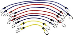 Erickson Manufacturing - Bungee Cord with S Hook - 18, 24, 30, 36" OAL, Red/Blue/Green/Yellow - Industrial Tool & Supply