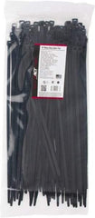 Made in USA - 15.093" Long Black Nylon Standard Cable Tie - 120 Lb Tensile Strength, 1.93mm Thick, 103.19mm Max Bundle Diam - Industrial Tool & Supply