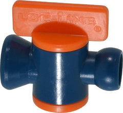 Loc-Line - 10 Piece, 1/4" ID Coolant Hose In-Line Valve - Female to Ball Connection, Acetal Copolymer Body, Unthreaded, Use with Loc-Line Modular Hose Systems - Industrial Tool & Supply