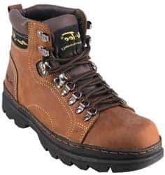 Advanced Technology Products - Size 8 Plain Work Boot - Brown, Leather Upper, 6" High, Non-Slip - Industrial Tool & Supply