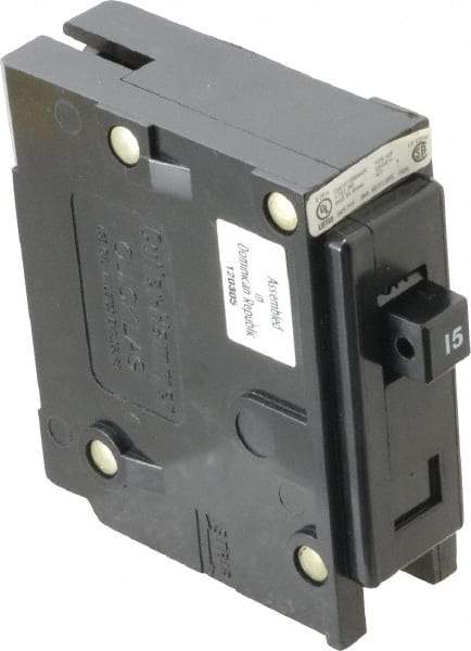 Eaton Cutler-Hammer - 15 Amp, 120/240 VAC, 24 VDC, 48 VDC, 80 VDC, 1 Pole, Plug In Miniature Circuit Breaker - Thermal Magnetic Trip, 14-4 AWG, 2-3/8 Inch Deep x 2-15/16 Inch High x 1 Inch Wide - Industrial Tool & Supply