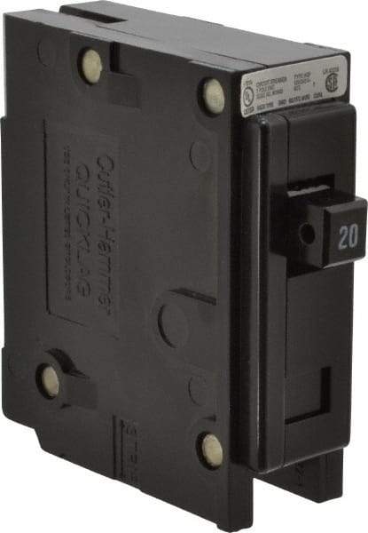 Eaton Cutler-Hammer - 20 Amp, 120/240 VAC, 24 VDC, 48 VDC, 80 VDC, 1 Pole, Plug In Miniature Circuit Breaker - Thermal Magnetic Trip, 14-4 AWG, 2-3/8 Inch Deep x 2-15/16 Inch High x 1 Inch Wide - Industrial Tool & Supply