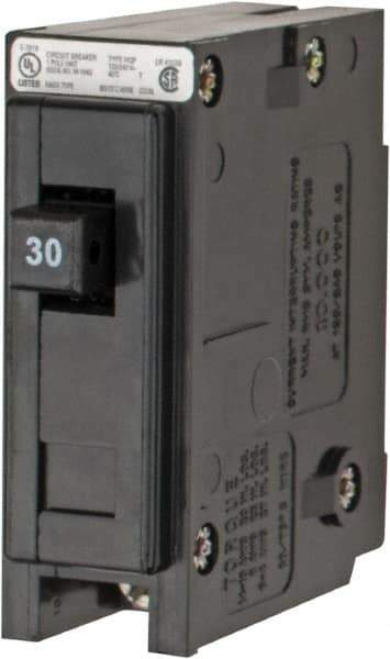 Eaton Cutler-Hammer - 30 Amp, 120/240 VAC, 24 VDC, 48 VDC, 80 VDC, 1 Pole, Plug In Miniature Circuit Breaker - Thermal Magnetic Trip, 14-4 AWG, 2-3/8 Inch Deep x 2-15/16 Inch High x 1 Inch Wide - Industrial Tool & Supply
