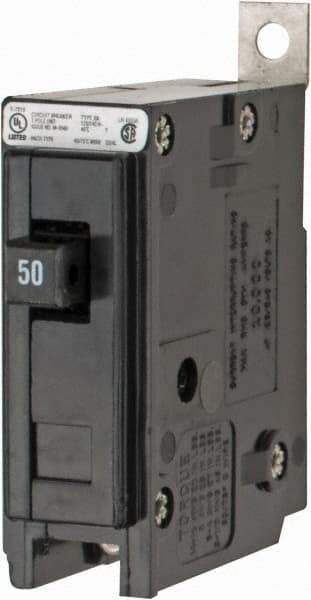 Eaton Cutler-Hammer - 50 Amp, 120/240 VAC, 24 VDC, 48 VDC, 80 VDC, 1 Pole, Bolt On Miniature Circuit Breaker - Thermal Magnetic Trip, 14-4 AWG, 2-3/8 Inch Deep x 2-15/16 Inch High x 1 Inch Wide - Industrial Tool & Supply