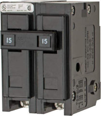 Eaton Cutler-Hammer - 15 Amp, 120/240 VAC, 24 VDC, 48 VDC, 80 VDC, 2 Pole, Plug In Miniature Circuit Breaker - Thermal Magnetic Trip, 14-4 AWG, 2-3/8 Inch Deep x 2-15/16 Inch High x 2 Inch Wide - Industrial Tool & Supply