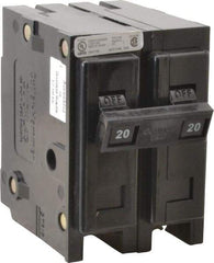 Eaton Cutler-Hammer - 20 Amp, 120/240 VAC, 24 VDC, 48 VDC, 80 VDC, 2 Pole, Plug In Miniature Circuit Breaker - Thermal Magnetic Trip, 10 kA Breaking Capacity, 14-4 AWG, 2-3/8 Inch Deep x 2-15/16 Inch High x 2 Inch Wide - Industrial Tool & Supply