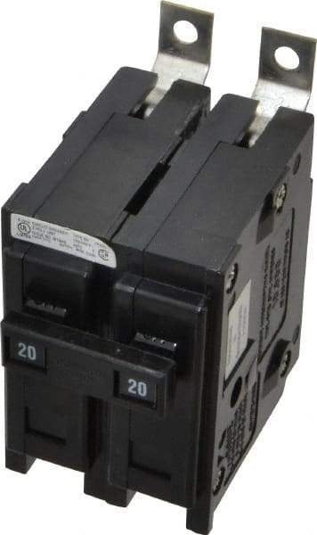 Eaton Cutler-Hammer - 20 Amp, 120/240 VAC, 2 Pole, Bolt On Miniature Circuit Breaker - Thermal Magnetic Trip, 14-4 AWG, 2-3/8 Inch Deep x 2-15/16 Inch High x 2 Inch Wide - Industrial Tool & Supply