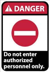 NMC - "Danger - Do Not Enter - Authorized Personnel Only", 14" Long x 10" Wide, Rigid Plastic Safety Sign - Rectangle, 0.05" Thick, Use for Security & Admittance - Industrial Tool & Supply