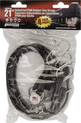 Erickson Manufacturing - Tarp Strap with S Hook - 21" OAL, Black - Industrial Tool & Supply