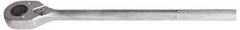 Proto - 1" Drive Pear Head Male/Female Drive Ratchet - Chrome Finish, 26" OAL, 24 Gear Teeth, Standard Head - Industrial Tool & Supply