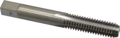 Interstate - 3/8-16 UNC 3B 4 Flute Bright Finish High Speed Steel Straight Flute Standard Hand Tap - Bottoming, Left Hand Thread, 2-15/16" OAL, 1-1/4" Thread Length, H3 Limit, Oversize - Exact Industrial Supply