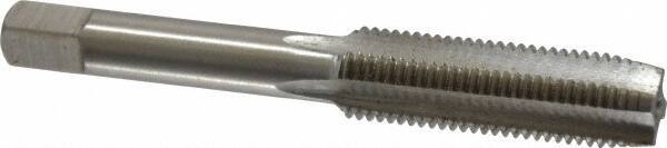 Interstate - 7/16-20 UNF 4 Flute Bright Finish High Speed Steel Straight Flute Standard Hand Tap - Plug, Left Hand Thread, 3-5/32" OAL, H3 Limit, Oversize - Exact Industrial Supply