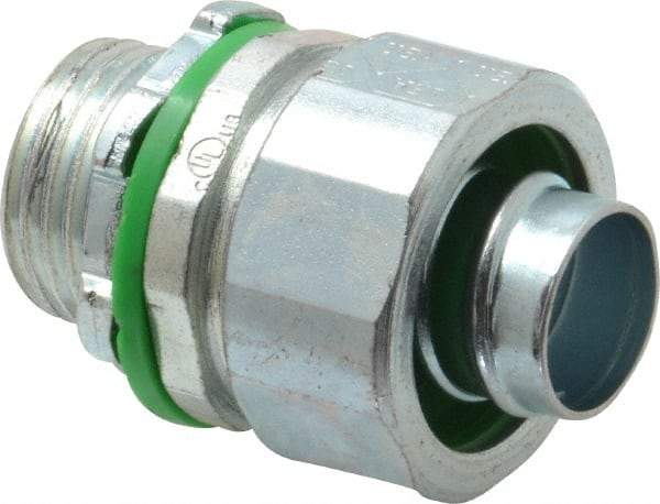 Cooper Crouse-Hinds - 1/2" Trade, Steel Threaded Straight Liquidtight Conduit Connector - Noninsulated - Industrial Tool & Supply