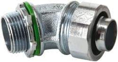 Cooper Crouse-Hinds - 3/4" Trade, Malleable Iron Threaded Angled Liquidtight Conduit Connector - Noninsulated - Industrial Tool & Supply