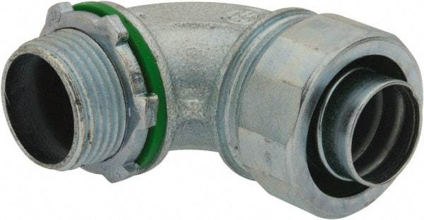 Cooper Crouse-Hinds - 3/4" Trade, Malleable Iron Threaded Angled Liquidtight Conduit Connector - Noninsulated - Industrial Tool & Supply