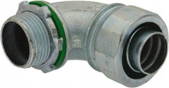 Cooper Crouse-Hinds - 3/4" Trade, Malleable Iron Threaded Angled Liquidtight Conduit Connector - Noninsulated - Industrial Tool & Supply