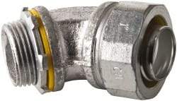 Cooper Crouse-Hinds - 1" Trade, Malleable Iron Threaded Angled Liquidtight Conduit Connector - Noninsulated - Industrial Tool & Supply