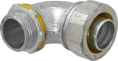 Cooper Crouse-Hinds - 1" Trade, Malleable Iron Threaded Angled Liquidtight Conduit Connector - Noninsulated - Industrial Tool & Supply