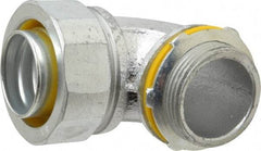 Cooper Crouse-Hinds - 1-1/4" Trade, Malleable Iron Threaded Angled Liquidtight Conduit Connector - Noninsulated - Industrial Tool & Supply