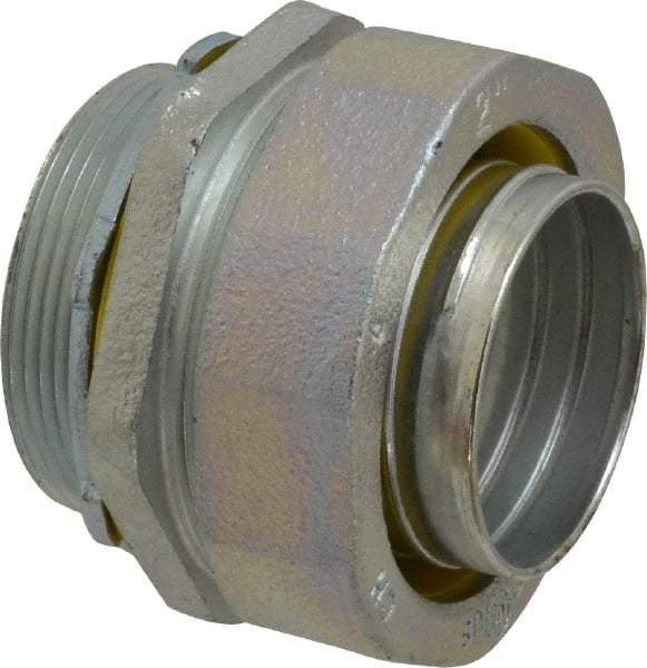 Cooper Crouse-Hinds - 2" Trade, Malleable Iron Threaded Straight Liquidtight Conduit Connector - Noninsulated - Industrial Tool & Supply