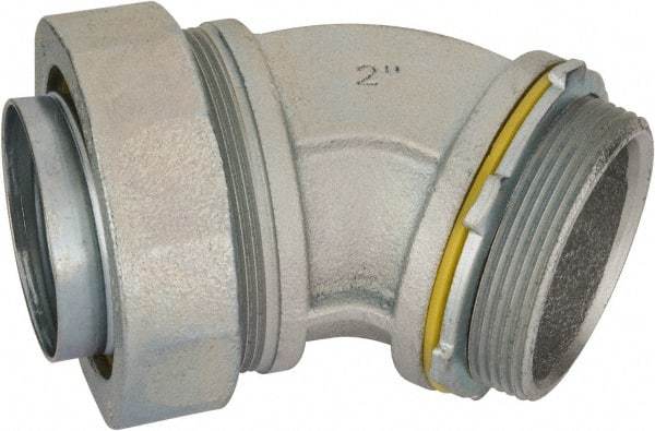 Cooper Crouse-Hinds - 2" Trade, Malleable Iron Threaded Angled Liquidtight Conduit Connector - Noninsulated - Industrial Tool & Supply