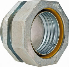 Cooper Crouse-Hinds - 3" Trade, Malleable Iron Threaded Straight Liquidtight Conduit Connector - Noninsulated - Industrial Tool & Supply