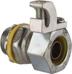 Cooper Crouse-Hinds - 3/8" Trade, Malleable Iron Threaded Straight Liquidtight Conduit Connector - Noninsulated - Industrial Tool & Supply