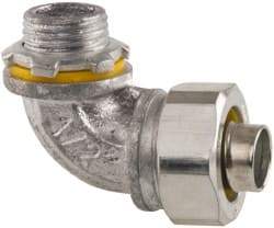 Cooper Crouse-Hinds - 1/2" Trade, Malleable Iron Threaded Angled Liquidtight Conduit Connector - Noninsulated - Industrial Tool & Supply