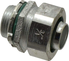 Cooper Crouse-Hinds - 3/4" Trade, Malleable Iron Threaded Straight Liquidtight Conduit Connector - Noninsulated - Industrial Tool & Supply