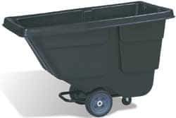 Rubbermaid - 300 Lb Load Capacity, 1/2 Cu Yd, Plastic Tilt Truck - 28" Wide x 56-3/4" Long x 38-5/8" High, Black - Industrial Tool & Supply