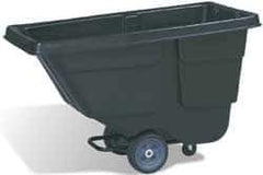 Rubbermaid - 300 Lb Load Capacity, 1/2 Cu Yd, Plastic Tilt Truck - 28" Wide x 56-3/4" Long x 38-5/8" High, Black - Industrial Tool & Supply