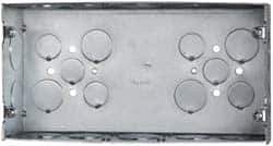 Cooper Crouse-Hinds - 3 Gang, (24) 1, 1/2 & 3/4" Knockouts, Steel Rectangle Outlet Box - 4-1/2" Overall Height x 8-5/8" Overall Width x 2-1/2" Overall Depth - Industrial Tool & Supply