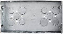 Cooper Crouse-Hinds - 3 Gang, (24) 1, 1/2 & 3/4" Knockouts, Steel Rectangle Outlet Box - 4-1/2" Overall Height x 8-5/8" Overall Width x 2-1/2" Overall Depth - Industrial Tool & Supply
