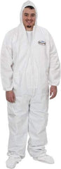 KleenGuard - Size 4XL Film Laminate General Purpose Coveralls - White, Zipper Closure, Elastic Cuffs, with Boots, Serged Seams - Industrial Tool & Supply